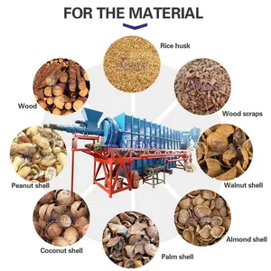 Continuous Working Type Rotary Carbonizing Machine for Rice Husks, Olives and Coconut Shells Charcoal Making Machine EPC thumbnail-2