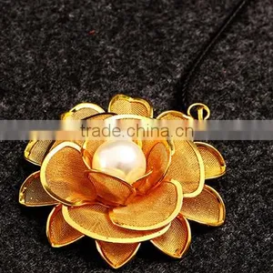 2016 Trending Hot Products Sweater Flower Necklace Pearl Necklace For Women thumbnail-2