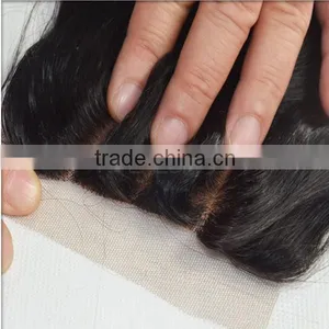7A Wholesale Virgin Hair Invisible Knots Silk Base Closure Cheap Stock Silk Base Closure Three 3 Part Silk Base Lace Closure thumbnail-3
