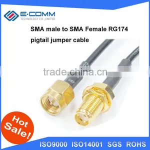 High Quality RP SMA Female to SMA Male Antenna Connector Pigtail Jumper Cable RG174 RG58 thumbnail-2