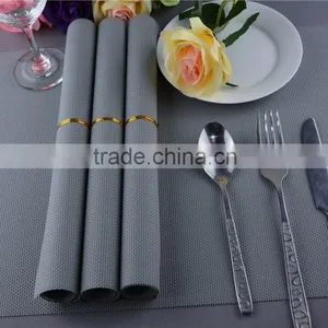 PVC Plastic Table Mat Dinner Placemat Light Grey Placemat Pure Color 45*30cm thumbnail-6