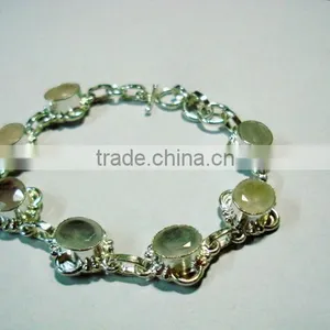 Faceted Rose Quartz Natural Stone Metal Bracelets thumbnail-1