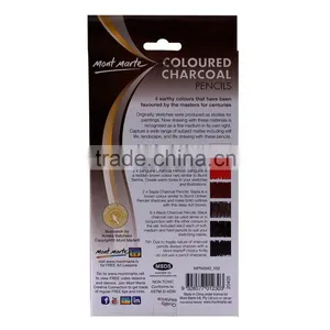 Mont Marte Coloured Charcoal Pencils 12pce thumbnail-2