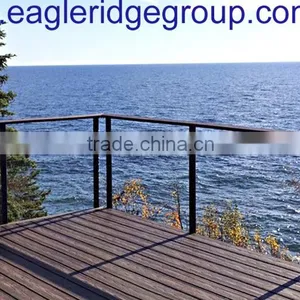 Stainless Steel Round Fascia Post Railing Systems With Swageless Terminals thumbnail-2