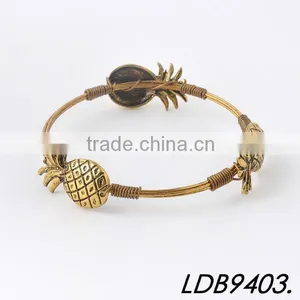 There Gold Pineapple Bangle Pineapple Wrap Bracelet thumbnail-2