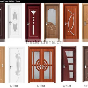 PVC Wooden Door With Glass thumbnail-1