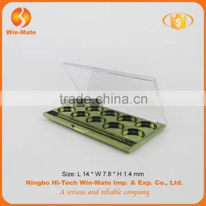 2015 New Arrival Bright Color 10 Hole 14*7.8*1.4CM Rectangle Clear Cap Eyeshadow Palette Packing thumbnail-4