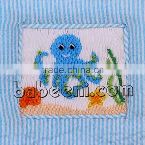 Octopus Hand Smocked Boy Swim Trunk thumbnail-2