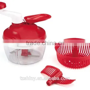 Multipurpose 3 in 1Plastic Salad Spinner With Cutter and Mixer Manual Salad Spinner With Handle Plastic Food Processor thumbnail-2