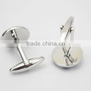 Trendy Christmas Gift Cufflink Set Mens Round Blue Cuff Buttons thumbnail-3