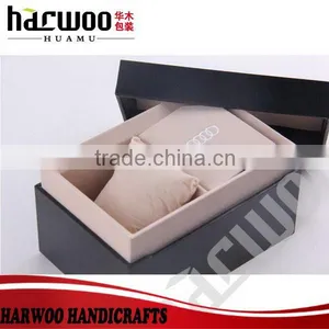 Square Fancy Leather Black Paper Gift Boxes thumbnail-6