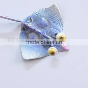 5 Inch Pearl Powder Surface Butterfish Decoration Plastic Fridge Magnet thumbnail-3