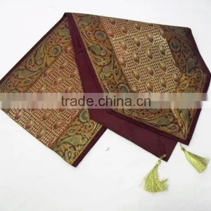 Indian Silk Table Runner With 6 Place Mats & 6 Coaster in Red Color Size 16*62 thumbnail-4