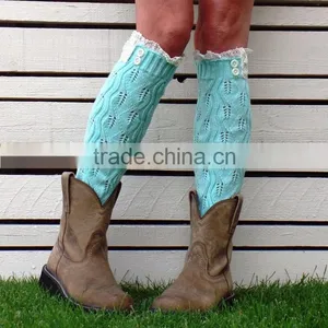 Wholesale Fashion Acrylic Knitted Leg Warmers Crochet Womens Lace Leg Warmers thumbnail-1