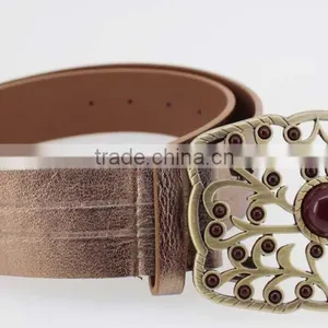 2015 Vintage Style Women's Fashion PU Brand Belt With Pierced Buckle in Chinese Factory thumbnail-4