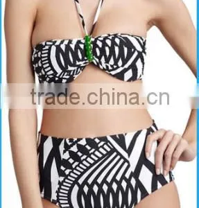2014 New Hot Anti-uv 50+ High Waist Bikini Swimming Wear thumbnail-1