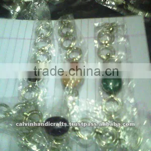 Stone Bead Brass Bracelet thumbnail-1