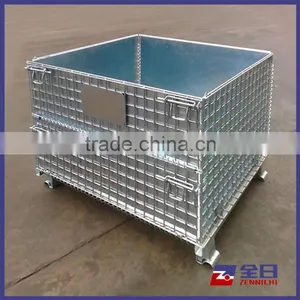 Collapsible Wire Mesh Pallet With Built-In Steel Plate thumbnail-1