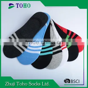 2016 Cotton Wholesale Men Stripes Invisible Boat Socks thumbnail-5