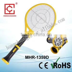 MHR-1359D 2015 Rechargeable Lithium Battery Litian Mosquito Racket Ypd With LED Torch thumbnail-3