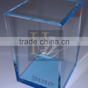 Big Discount Blue Color Square Acrylic Hollow Display Box thumbnail-1