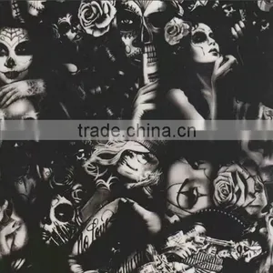 100cm Width Skull Pattern Hydrographic Water Transfer Cubic Printing Film Hydro Dip Film RQ024 thumbnail-3