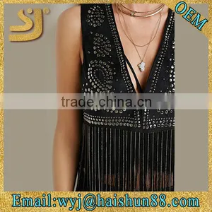 Studded Fringe Faux Suede Vest thumbnail-5