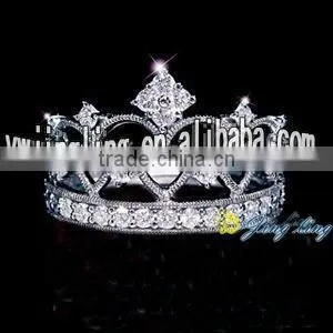 Beautiful Silver Rhinestone Crystal Kings Crown for Sale thumbnail-1