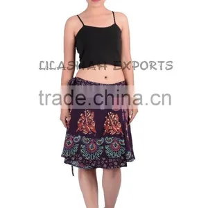 2720 Rayon Mandala Block Printed Mini Skirt Garments Ladies Fashion Skirts Woman Skirt Suit Long Rayon Skirts thumbnail-1