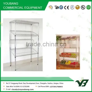2015 Hot Sell NSF 48x14 Inch Light Duty 4 Layer Chrome Slant Shelf, Wire Book Shelf (YB-WS054) thumbnail-2