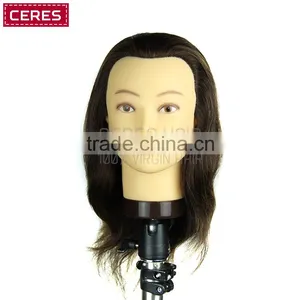 Professional Makeup 18-24 Inch Cheap 100% Human Hair Mannequin Head Training Head thumbnail-1