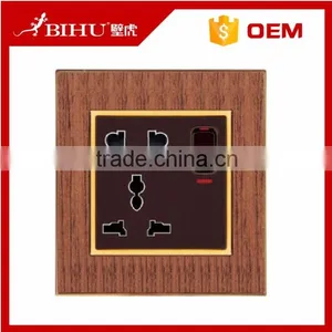 High Fashion Wood Grain Switch Socket With Neon for UK, Universal, 2 Pin and 3 Pin thumbnail-6