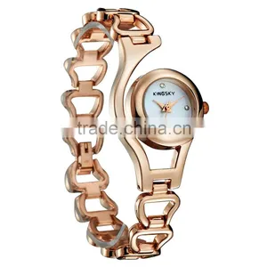 Kingsky KY070 Fashion Design Gold Plated Beautiful Ladies Watch thumbnail-3