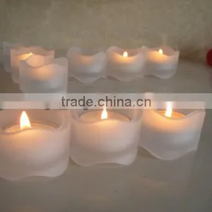 Frosted Glass Tealight Candle Holder thumbnail-1