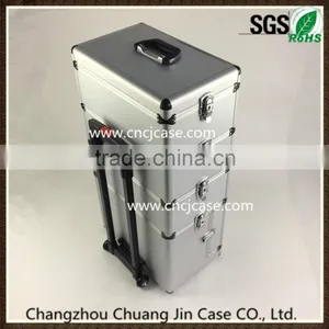 Professional Make up Barber Tool Trolley Case ABS Aluminum Tool Case With Wheel Quality Choice thumbnail-5