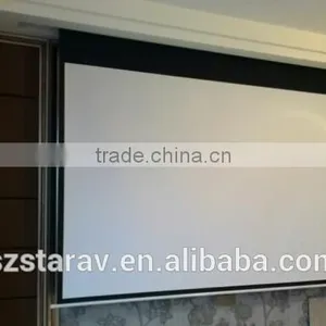 HD Electric Projection Screen With Remote Control 16:9 Easy Install thumbnail-2