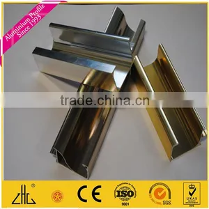 Wow!!6463 Mirror Polish, Wood Color Aluminium Profile Sliding Wardrobe Door, ss Brush cp Brush Aluminium Profile Cabinet Handles thumbnail-3