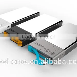 New Products 2016 Innovative Product Dual USB Mobile Phon High Capacity Portable Power Bank 8000mah With Aluminium Alloy and ABS thumbnail-2