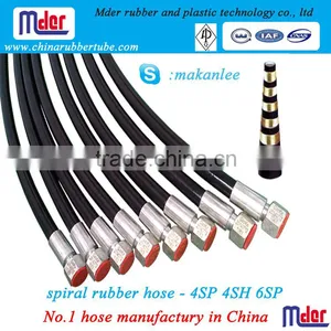 Mder 4SH 4SP SAE and DIN Steel Wire Inforced Spiraled Hydraulic Rubber Hose thumbnail-1