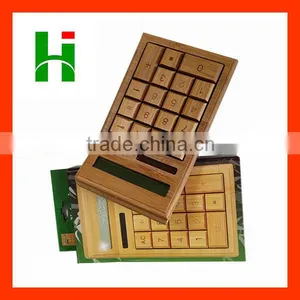 2016 Fashion Solar Powered Bamboo Wooden Calculator thumbnail-2