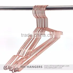 Metal Rose Gold Copper Coat Hanger, Copper Brass Metal Laundry Wire Shirt Hanger, Copper Slim Wire Top Hanger thumbnail-3