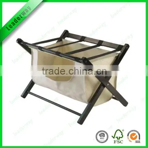 Popular Sale Hotel Bamboo Luggage Rack With Nylon Belt thumbnail-4