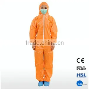 2015 New Products Waterproof YELLOW Disposable Coverall With Hood thumbnail-4