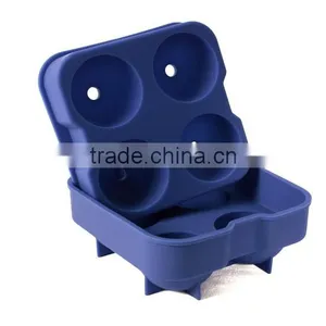 Hot Selling 4 Cavities Round Silicone Ice Ball Mold thumbnail-1