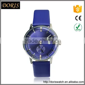 New Models From Doris Watch Genuine Leather Men Color Index Samll Second Dial Homme Montre Watch Men 2016 thumbnail-1