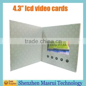 China Factory 4.3Inch LCD Screen Video Card Built in Speaker ,recharger Battery thumbnail-1