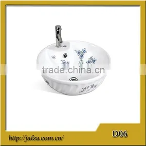 D06 High Quality Sanitary Ware Round Bowl Shape Basin, Single Hole Art Basin thumbnail-1