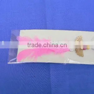 Pink Feather Earring thumbnail-1