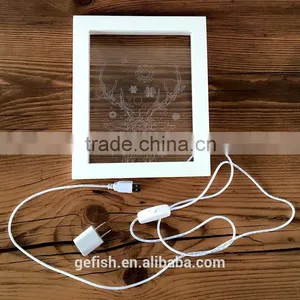 Christmas 3D Night Light Acrylic and Wood Led Table Display Lamp Gift thumbnail-2