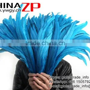 Leading Supplier CHINAZP Wholesale Colored Turquoise Chicken Fully Dyed Roosters Feathers for Fashion Show thumbnail-2
